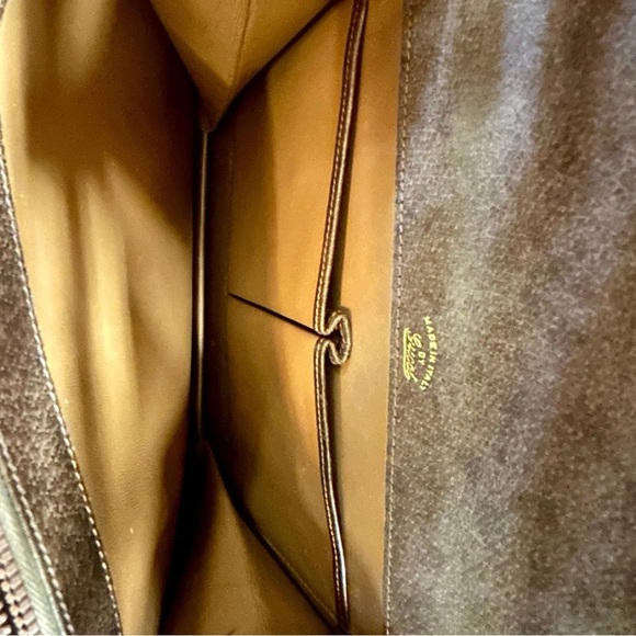 Vintage Gucci Brown Leather Top Handle Bag with Dust Bag – Made in Italy - Picture 16 of 16